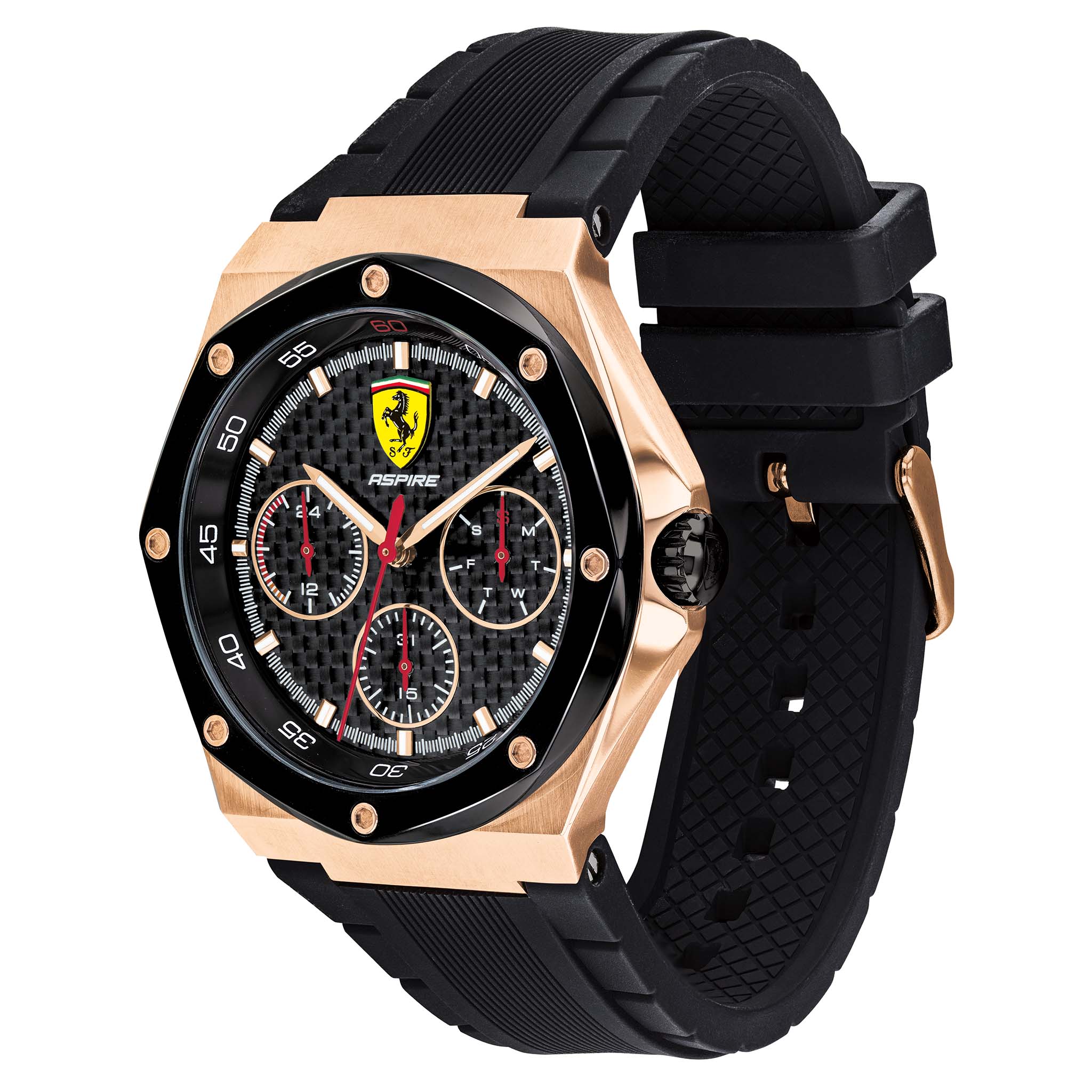 Scuderia Ferrari Aspire Black Silicone Multi-function Men's Watch - 830769