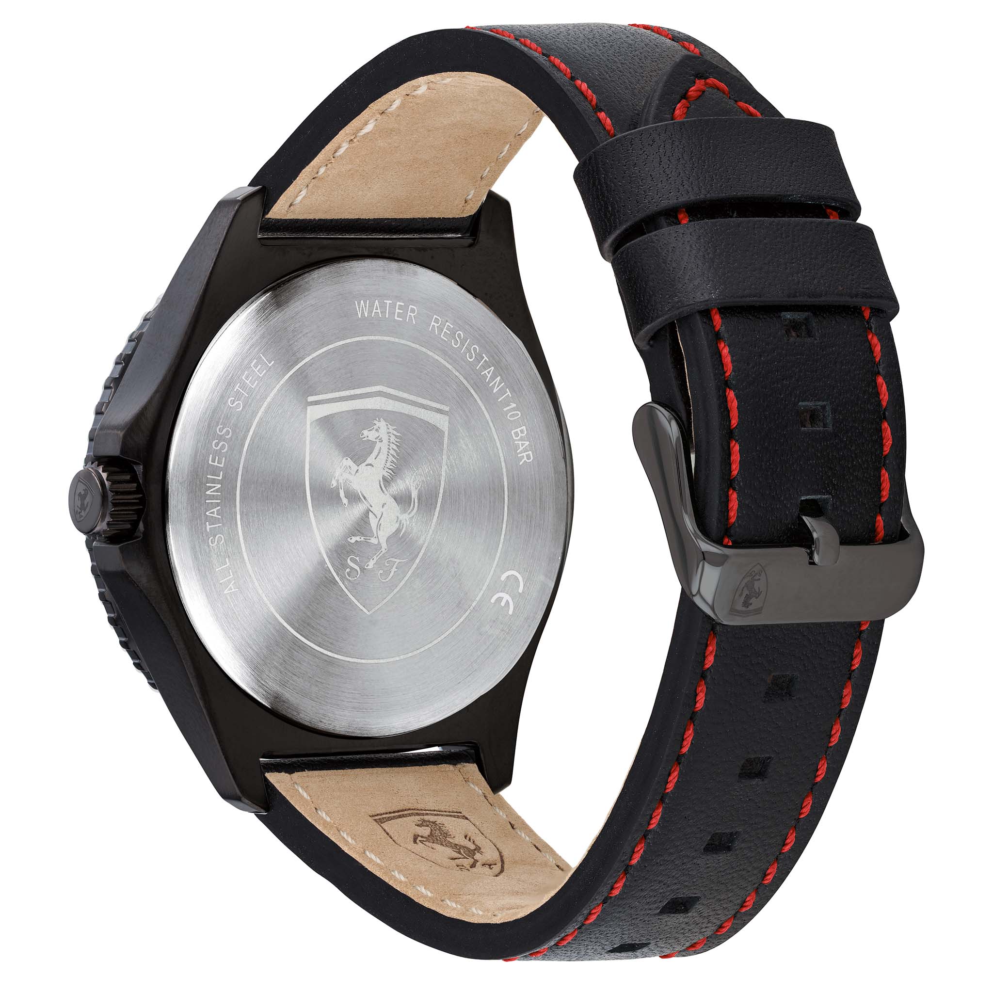 Scuderia Ferrari Pilota Evo Black Leather Men's Watch - 830776