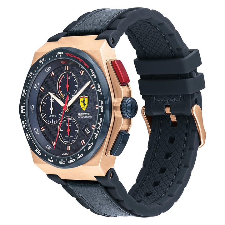 Scuderia Ferrari Aspire Blue Leather & Silicone Men's Chrono Watch - 830793