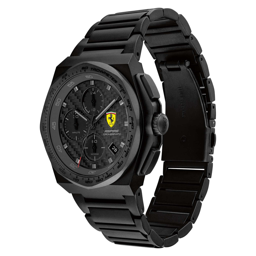 Scuderia Ferrari Aspire Black Steel Men's Chronograph Watch - 830794