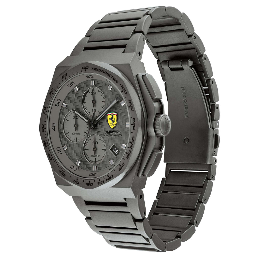 Scuderia Ferrari Aspire Grey Stainless Steel Chronograph Men's Watch - 830795