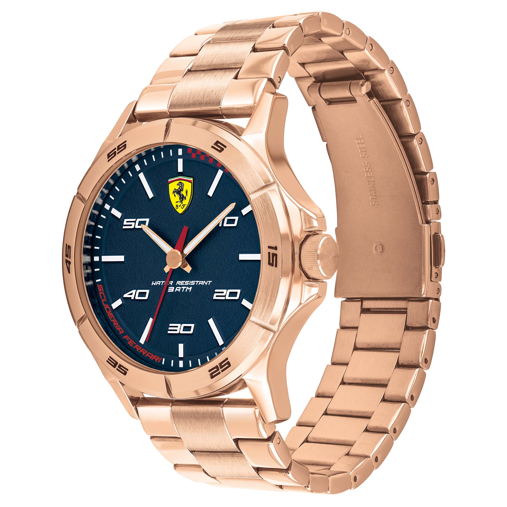 Scuderia Ferrari Rose Gold Steel Blue Dial Men's Watch - 830816