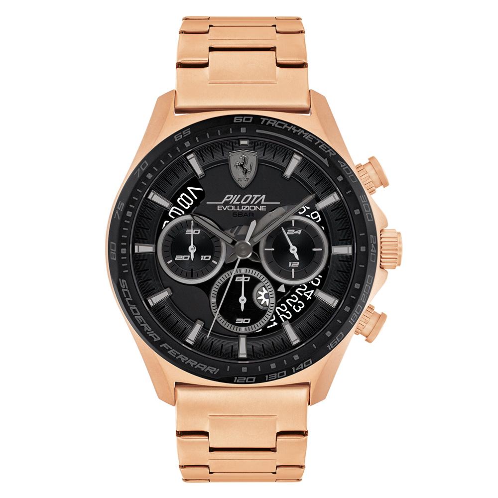 Scuderia Ferrari Pilota Evo Rose Gold Steel Men's Chrono Watch - 830825