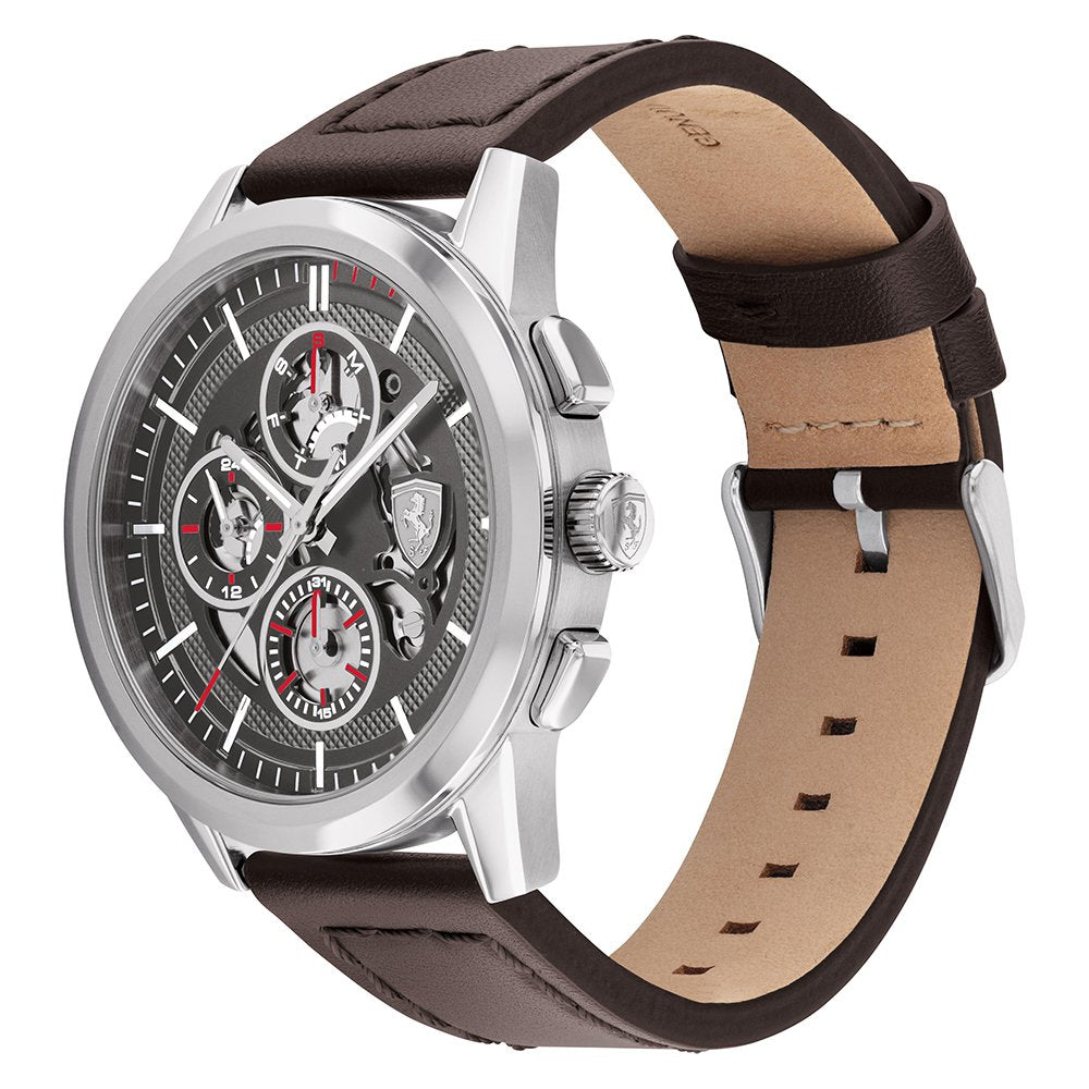 Scuderia Ferrari Grand Tour Brown Leather Men's Multi-function Watch - 830830