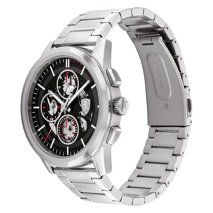 Scuderia Ferrari Grand Tour Stainless Steel Black Dial Men's Multi-function Watch - 830831