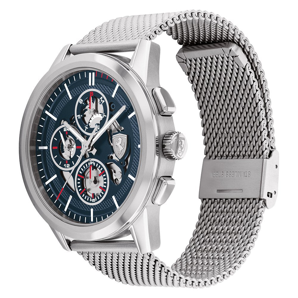 Scuderia Ferrari Grand Tour Silver Mesh Men's Multi-function Watch - 830832