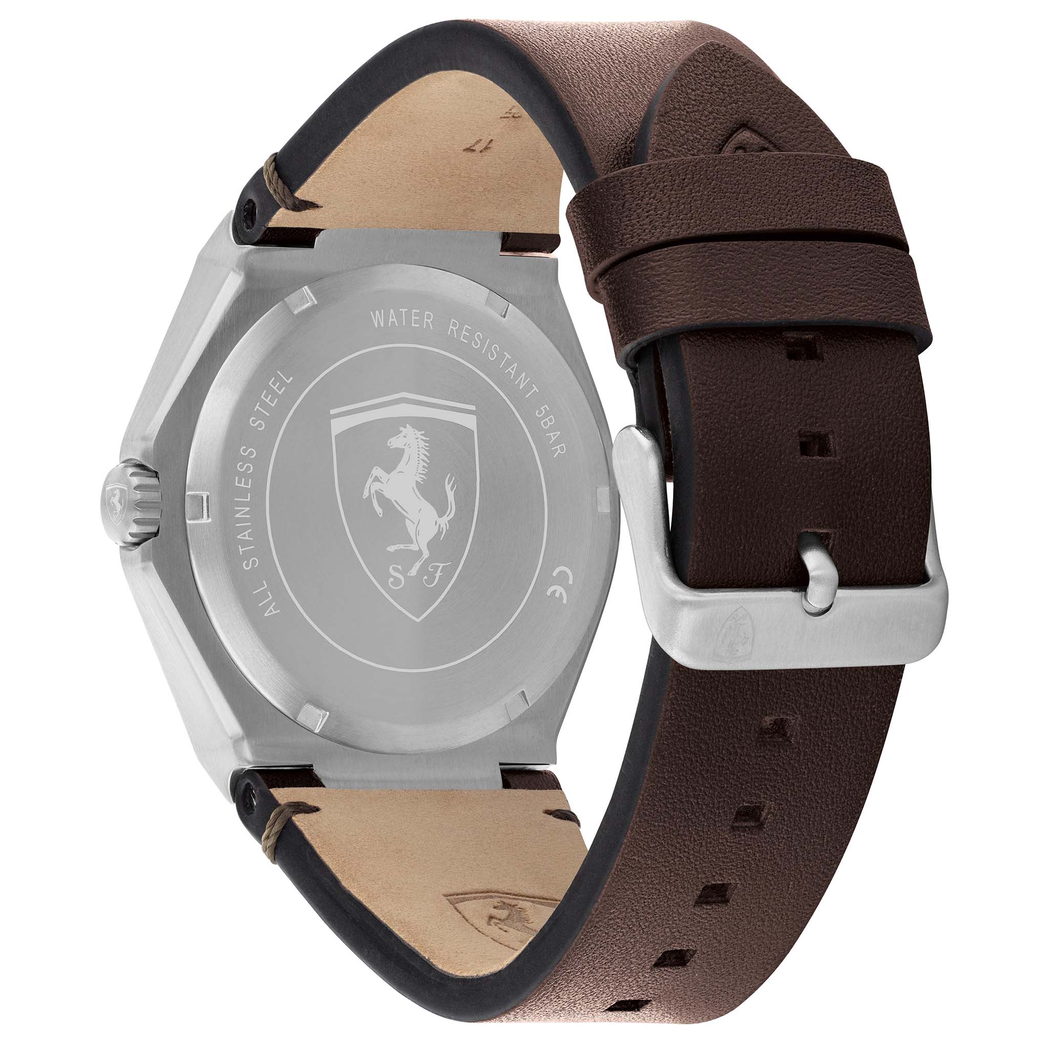 Scuderia Ferrari Aspire Brown Leather Black Dial Men's Watch - 830844