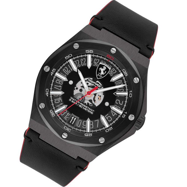 Scuderia Ferrari Aspire Black Leather Men's Watch - 830845