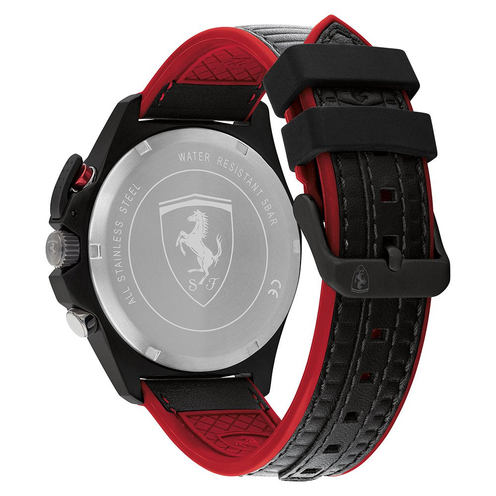 Scuderia Ferrari Pilota Evo Black Leather Men's Chronograph Watch - 830849
