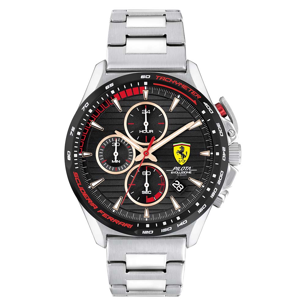 Scuderia Ferrari Pilota Evo Stainless Steel Men s Chronograph Watch The Watch Factory Australia