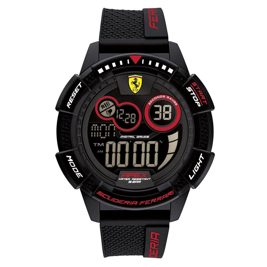 Scuderia Ferrari Apex Superfast Black Silicone Men's Digital Watch - 830856