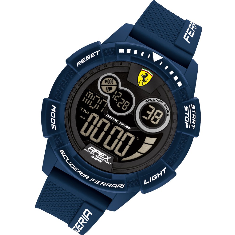 Scuderia Ferrari Apex Superfast Blue Silicone Men's Digital Watch - 830858