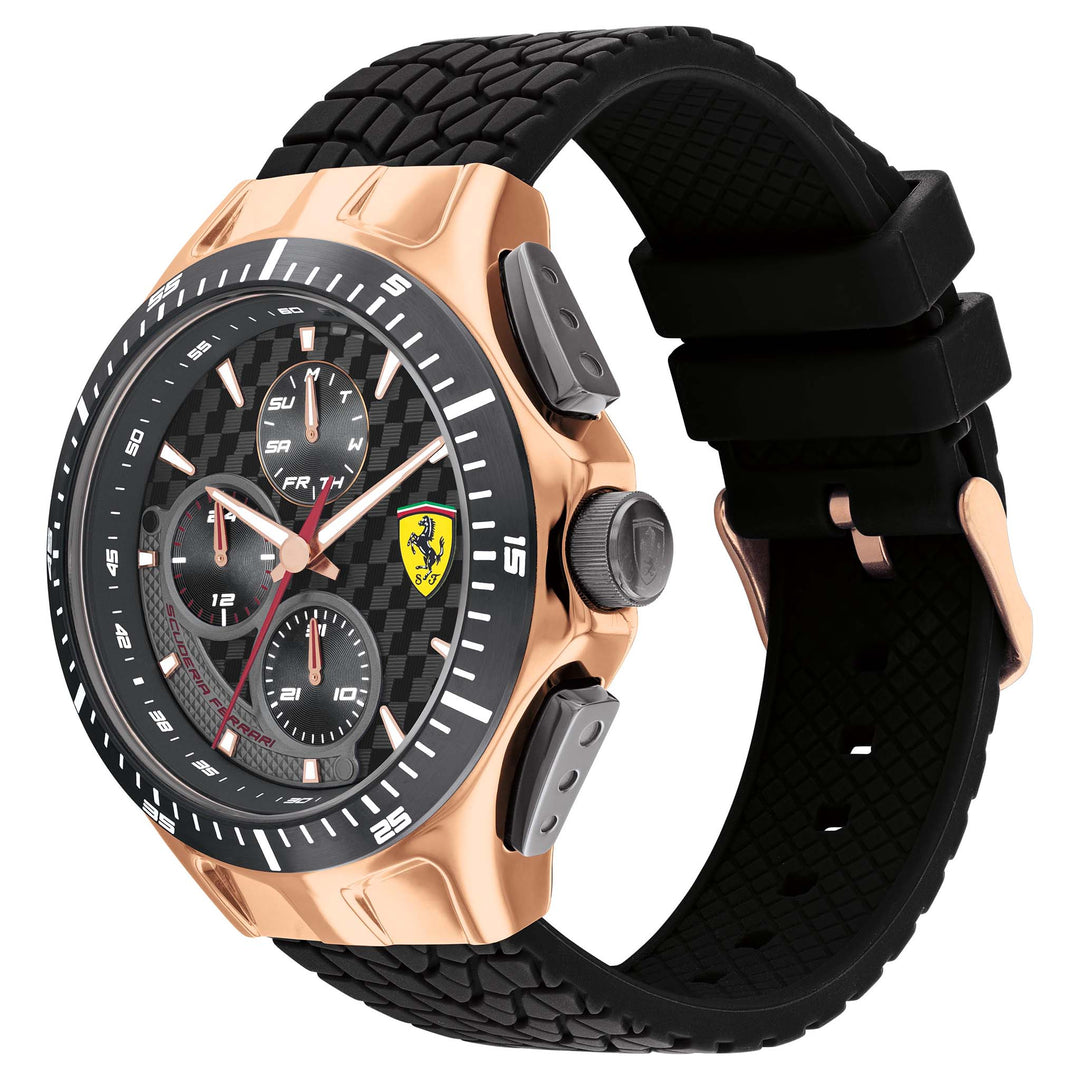 Scuderia Ferrari Race Day Black Silicone Band Men's Multi-function Watch - 830861