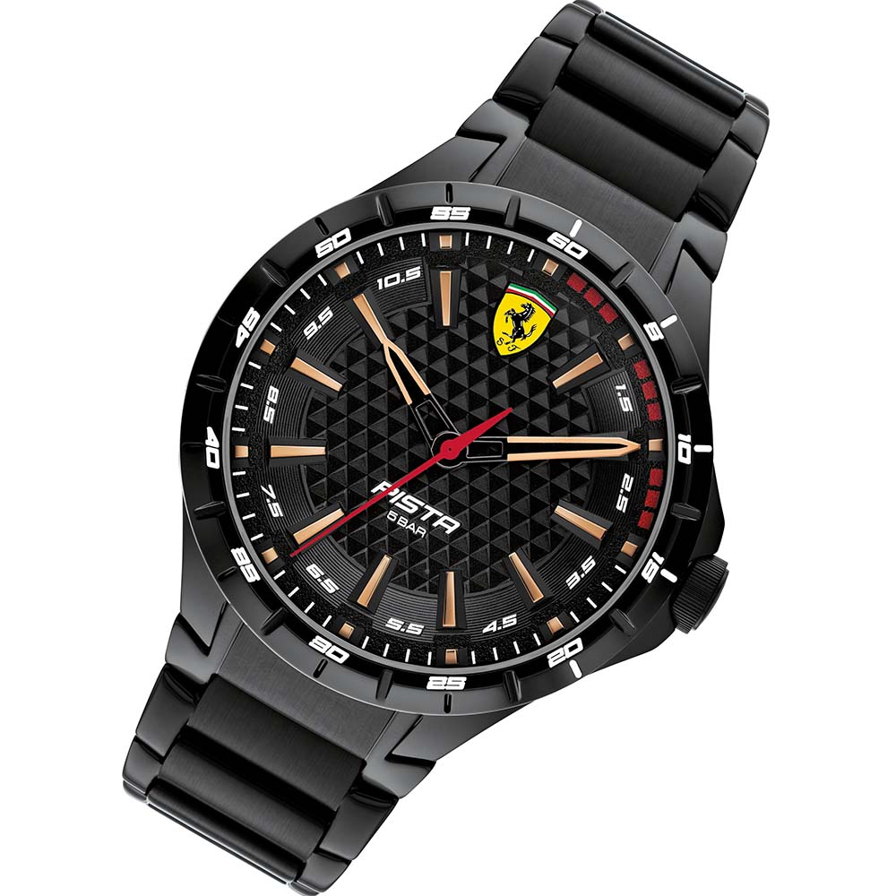 Scuderia Ferrari Pista Black Steel Men's Watch - 830866