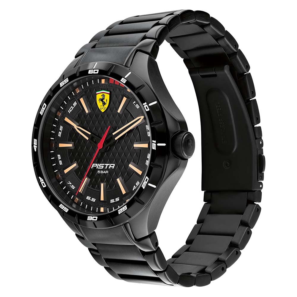Scuderia Ferrari Pista Black Steel Men's Watch - 830866