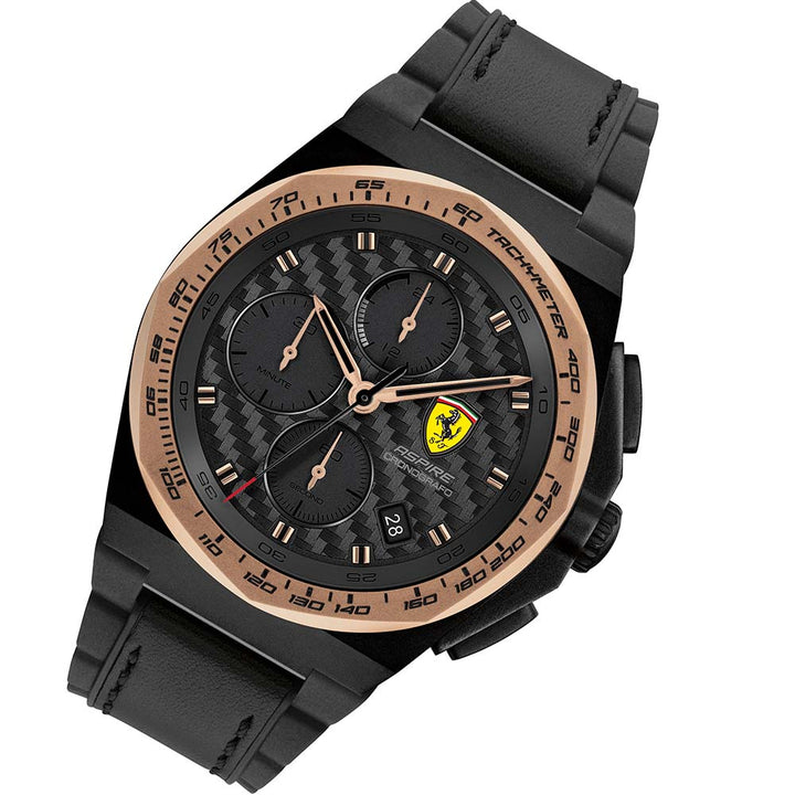 Scuderia Ferrari Aspire Black Leather & Silicone Men's Chrono Watch - 830867