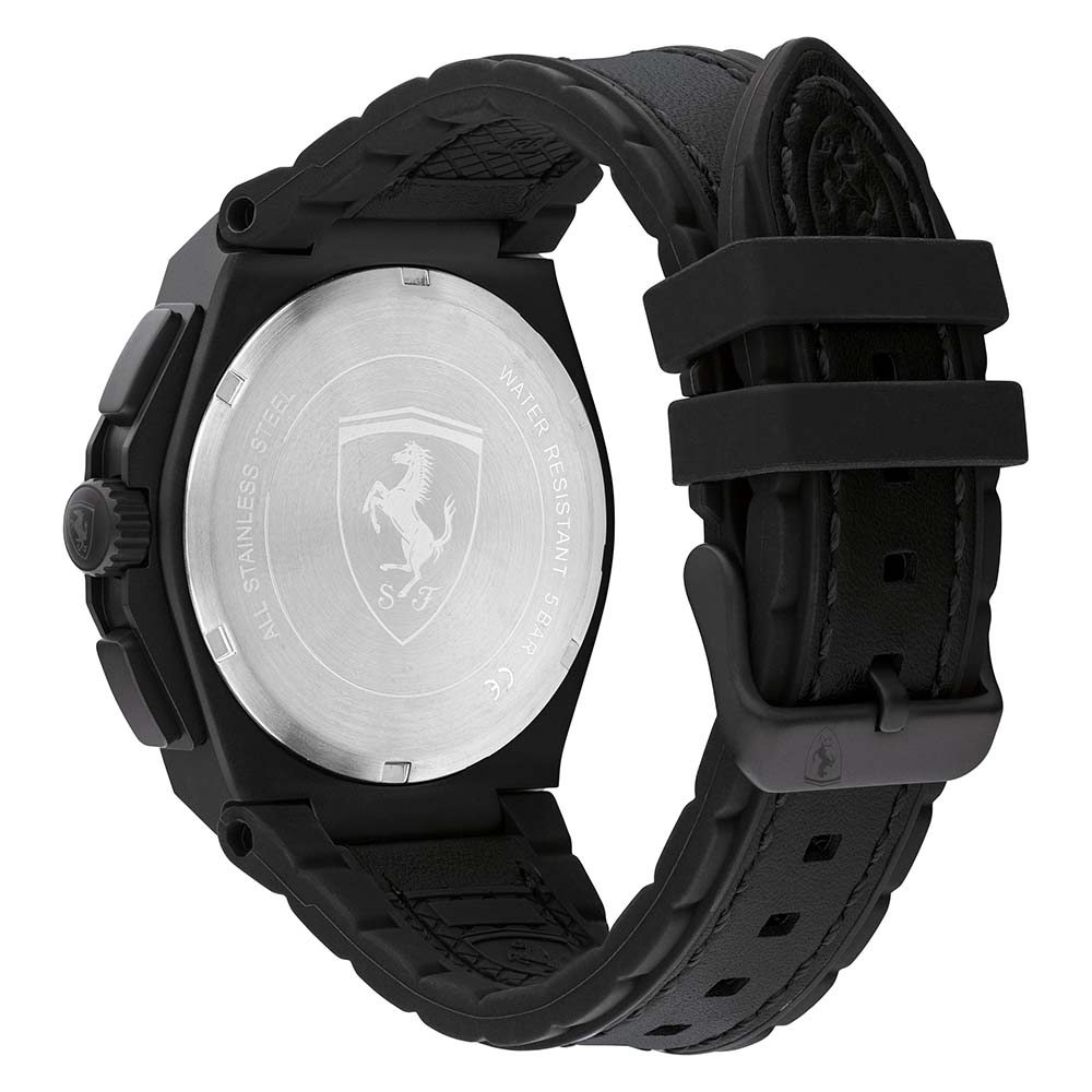 Scuderia Ferrari Aspire Black Leather & Silicone Men's Chrono Watch - 830867