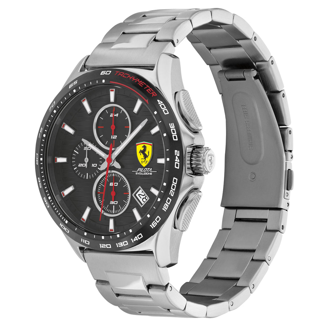 Scuderia Ferrari Pilota Evo Stainless Steel Grey Dial Chronograph Men's Watch - 830881
