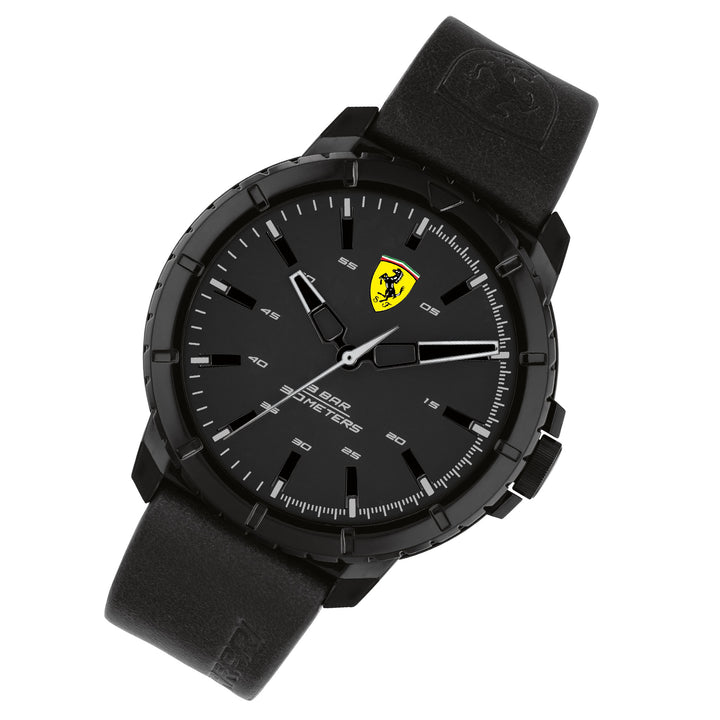 Scuderia Ferrari Forza Evo Black Leather Men's Watch - 830901