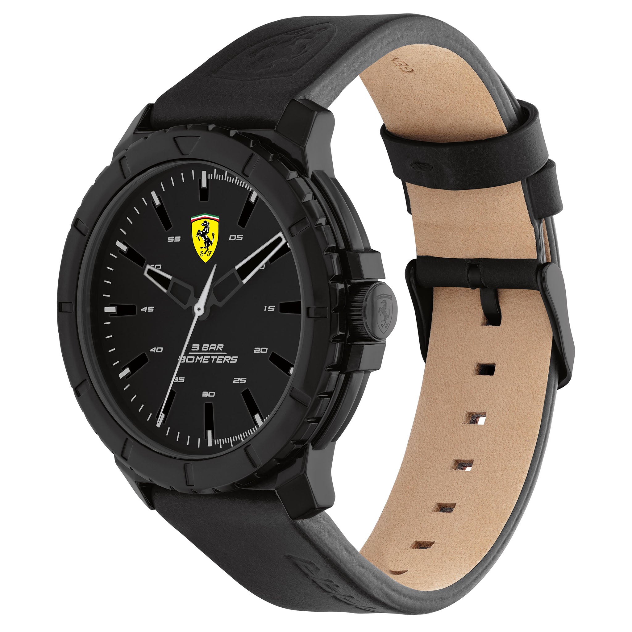 Scuderia Ferrari Forza Evo Black Leather Men's Watch - 830901