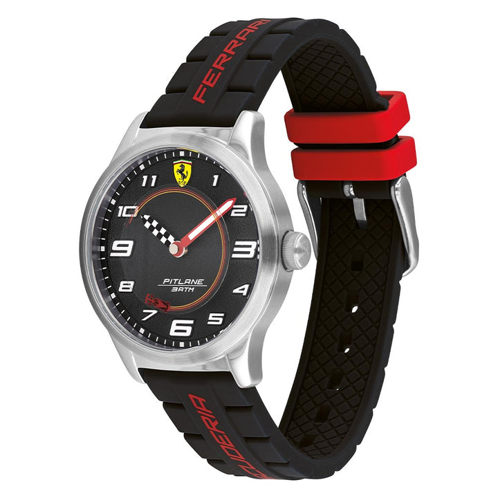 Scuderia Ferrari Pitlane Black Silicone Kids Watch - 860012