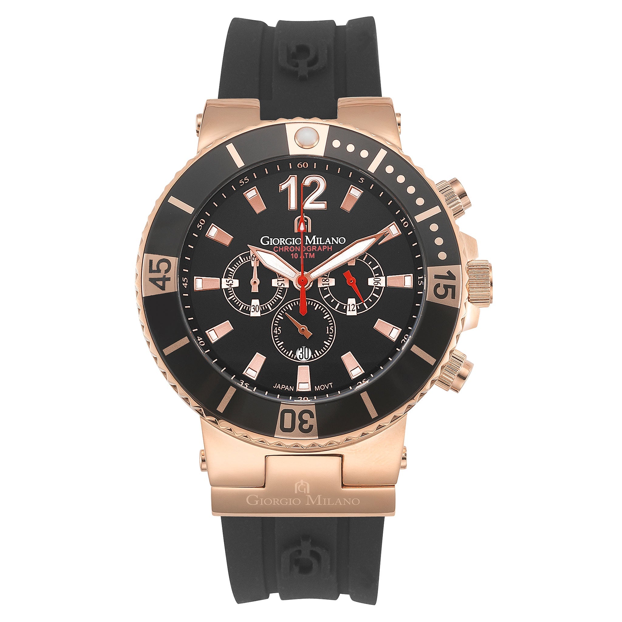 Giorgio Milano Silicone Band Black Dial Men's Watch - 884RG0313