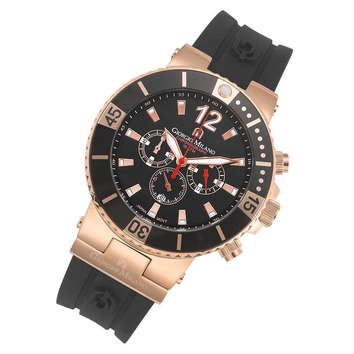 Giorgio Milano Silicone Band Black Dial Chronograph Men's Watch - 884RG0313