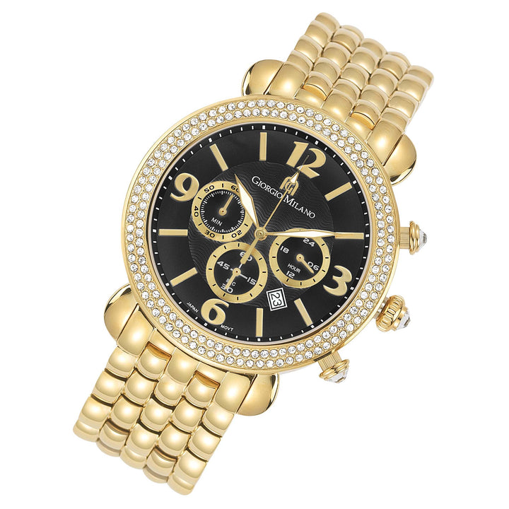 Giorgio Milano Gold Steel Black Dial Chronograph Women's Watch - 944SG03