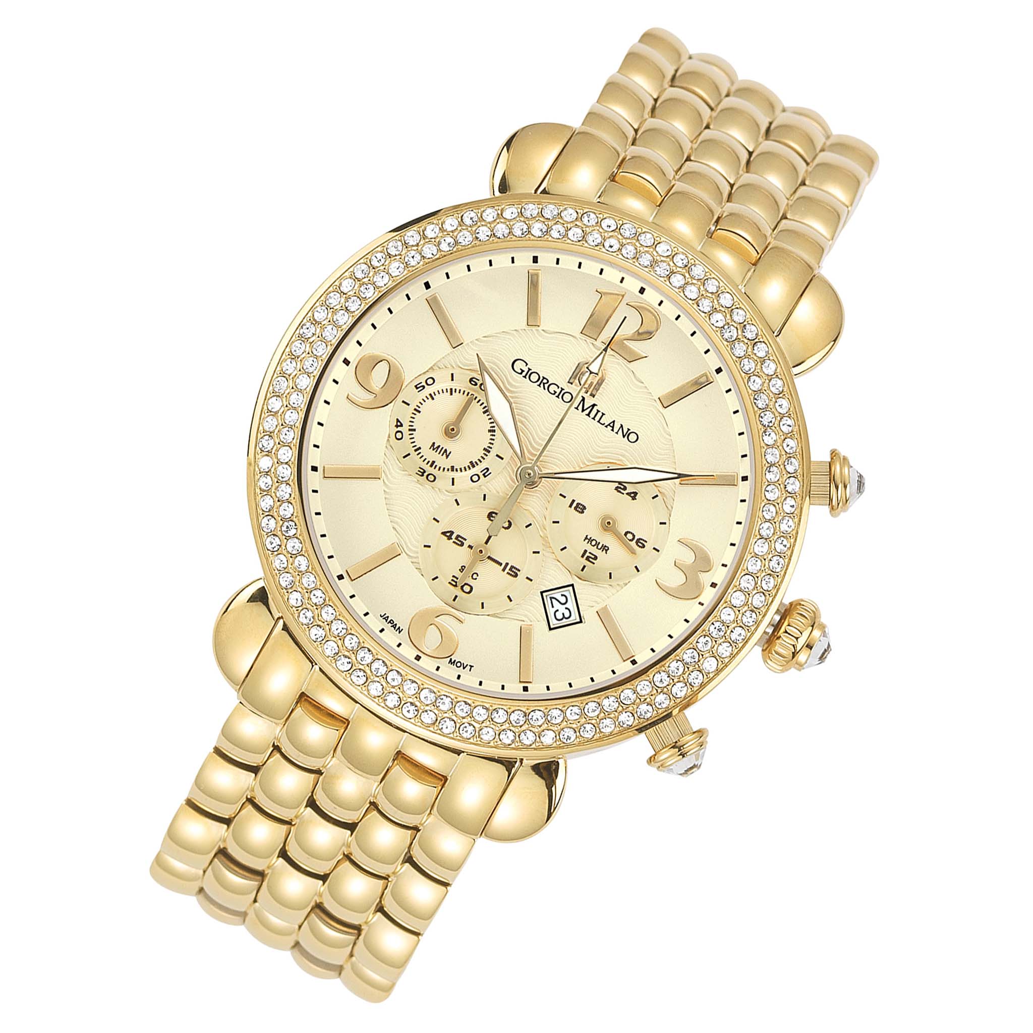 Giorgio Milano Gold Stainless Steel Champagne Dial Chronograph Women's Watch - 944SG5