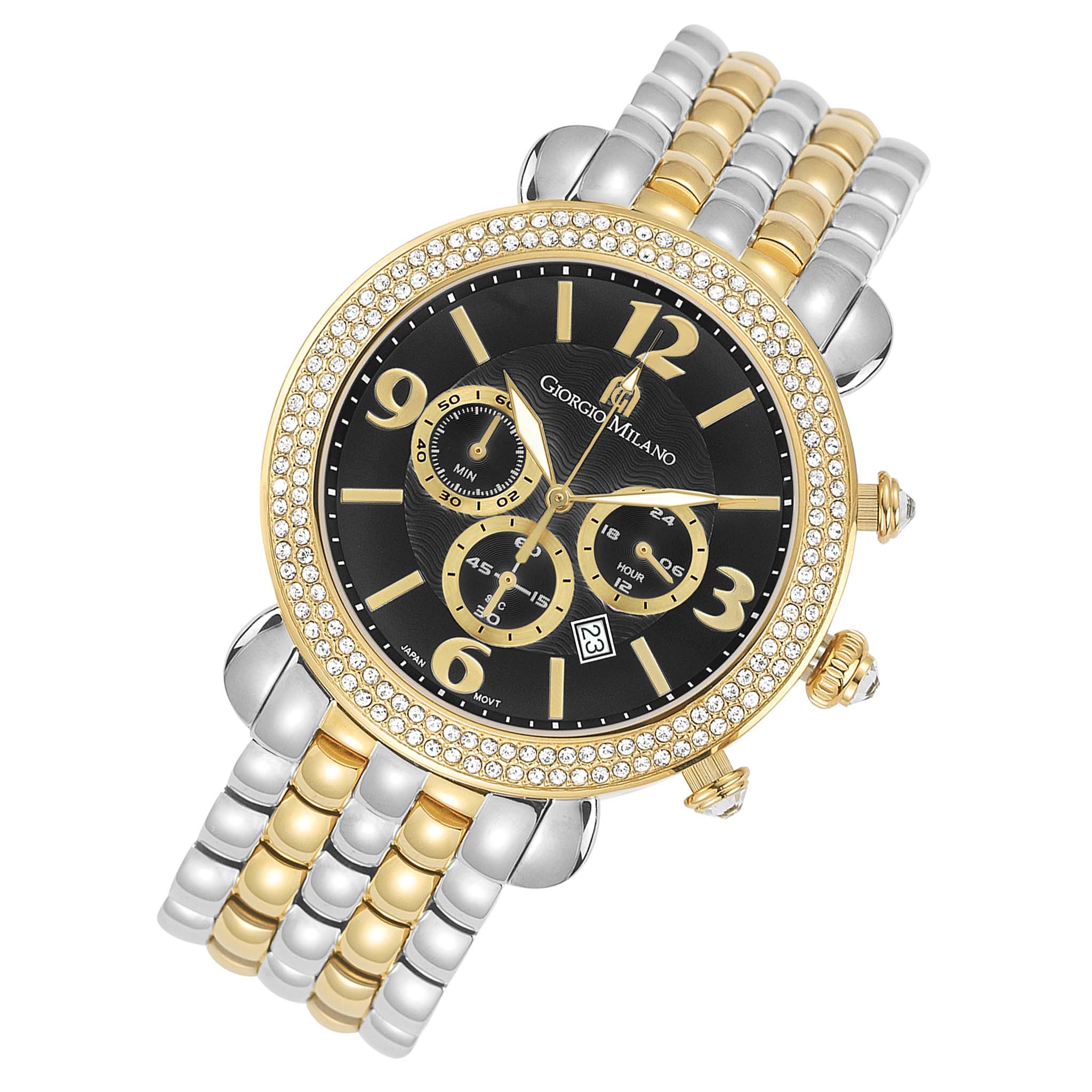 Giorgio Milano Two-Tone Steel Black Dial Chronograph Women's Watch - 944STG03