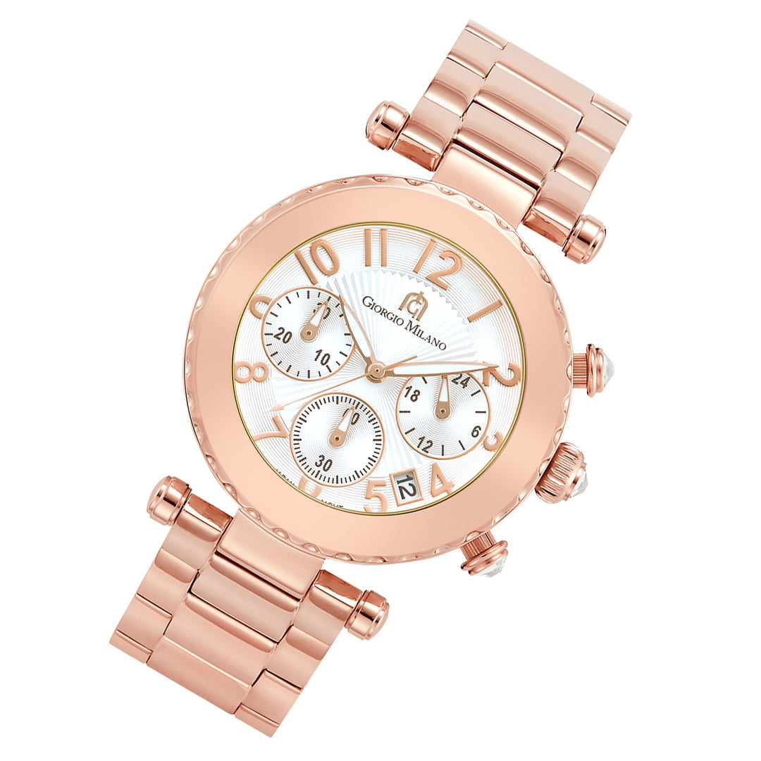 Giorgio Milano Stainless Steel Rose Gold Dial Chronograph Women's Watch - 950RG02