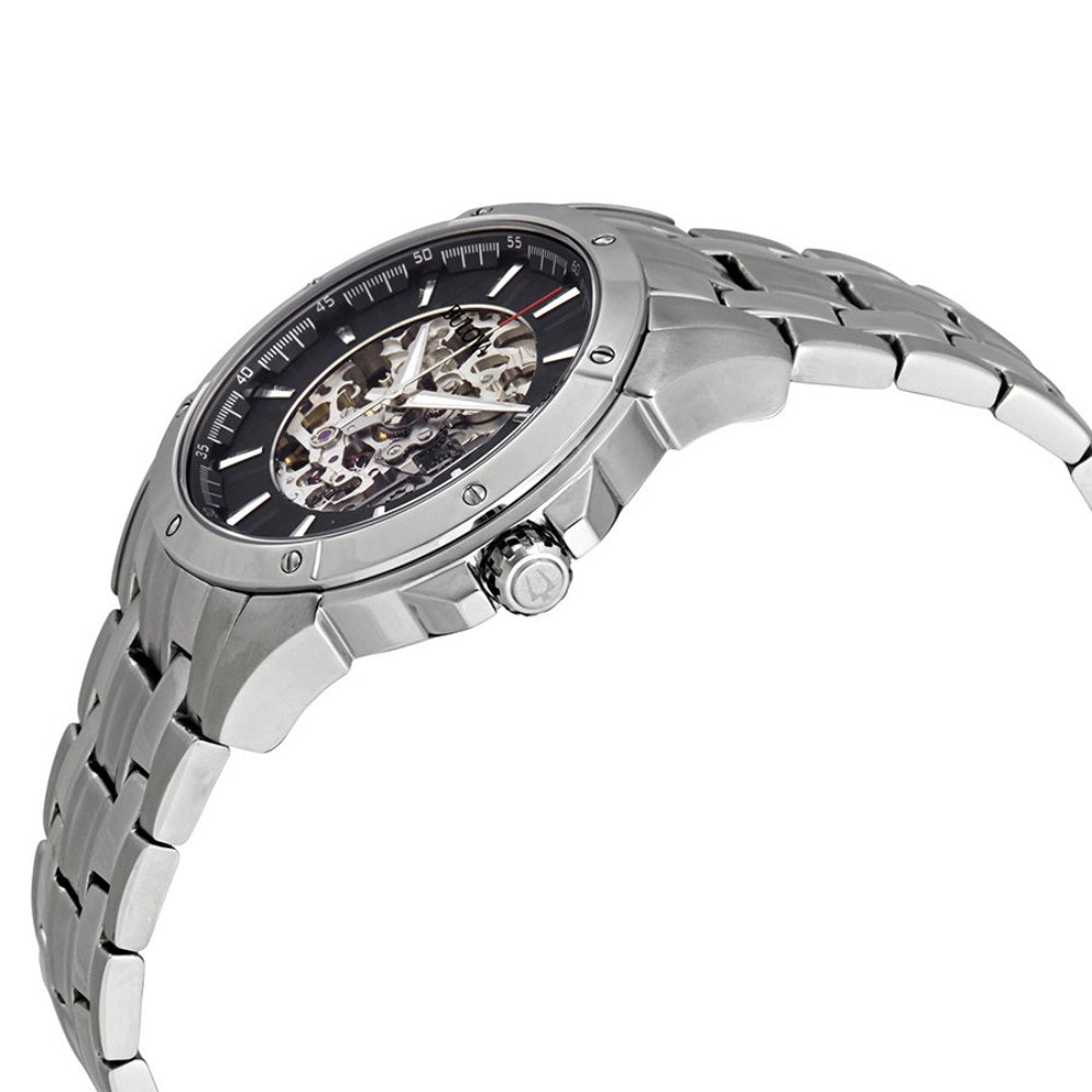 Bulova Maquina Gents Automatic Stainless Steel Skeleton Men's Watch - 96A170