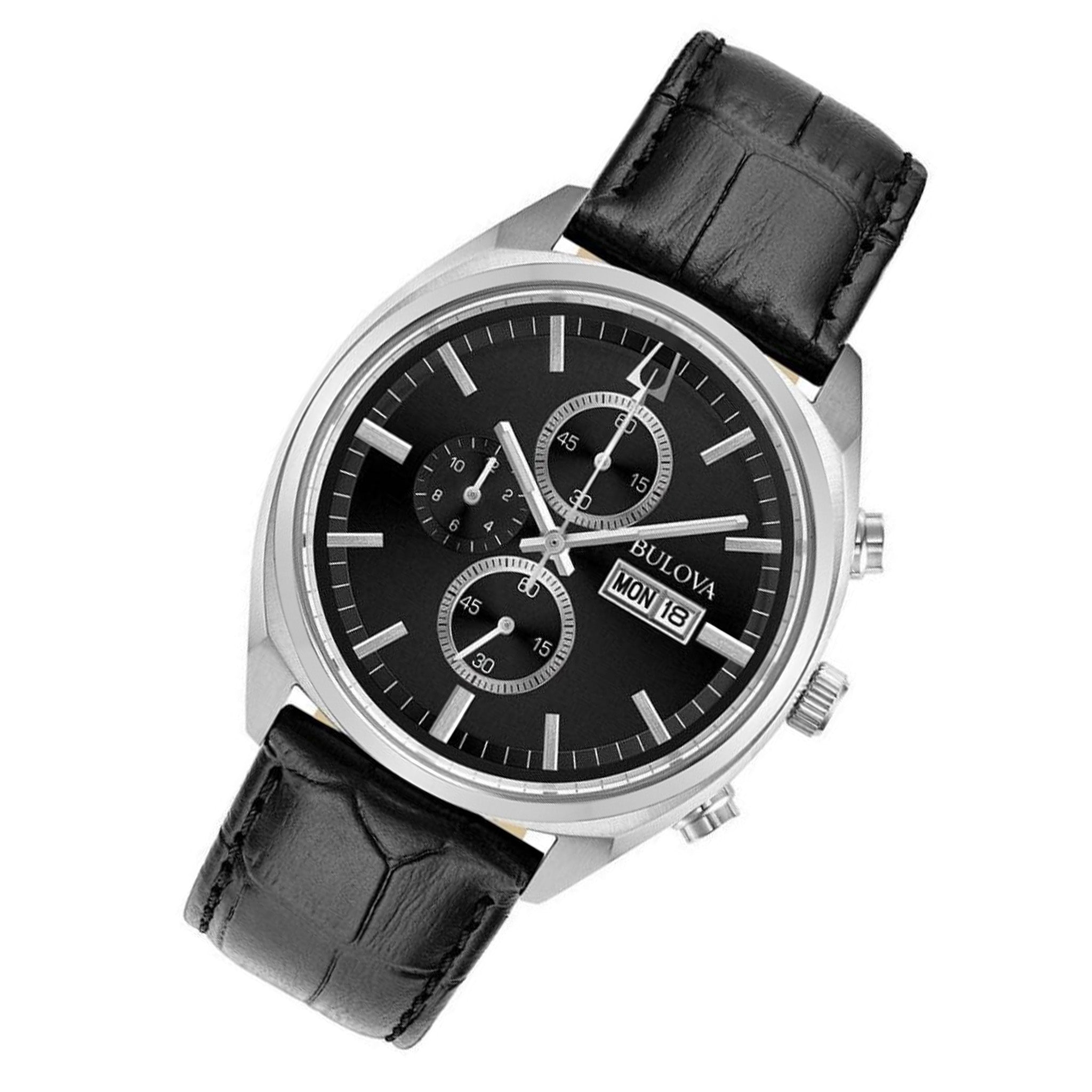 Bulova Gents Surveyor Multi Function Leather Men's Watch - 96C133