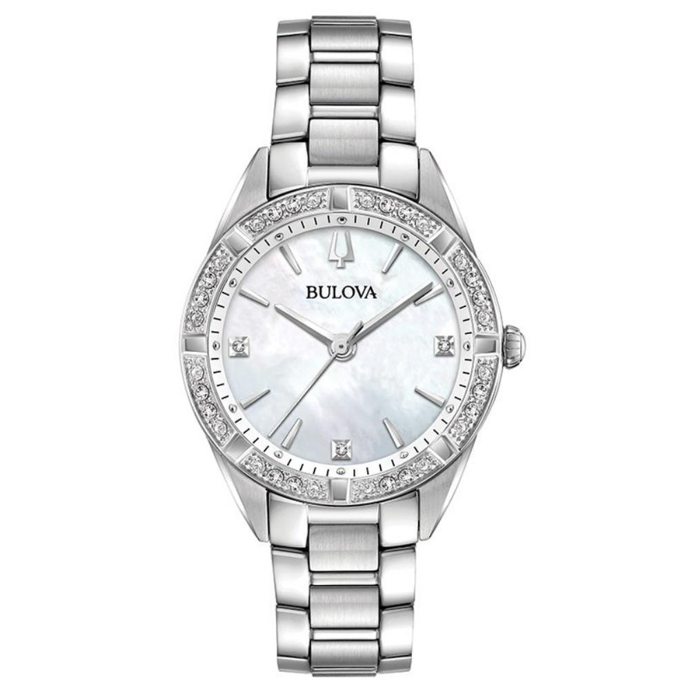 Bulova Ladies Sutton Domed Diamond Encrusted Watch - 96R228