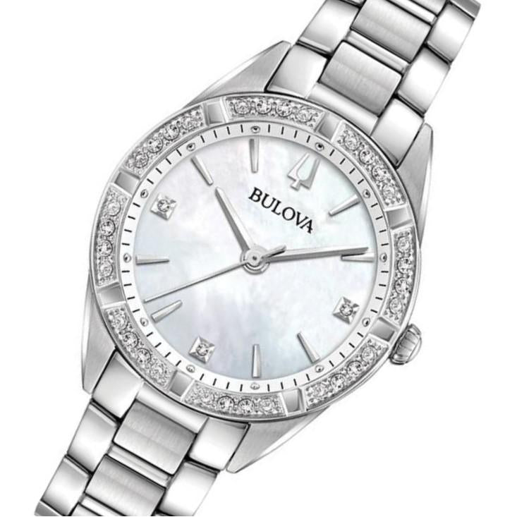 Bulova Ladies Sutton Domed Diamond Encrusted Watch - 96R228