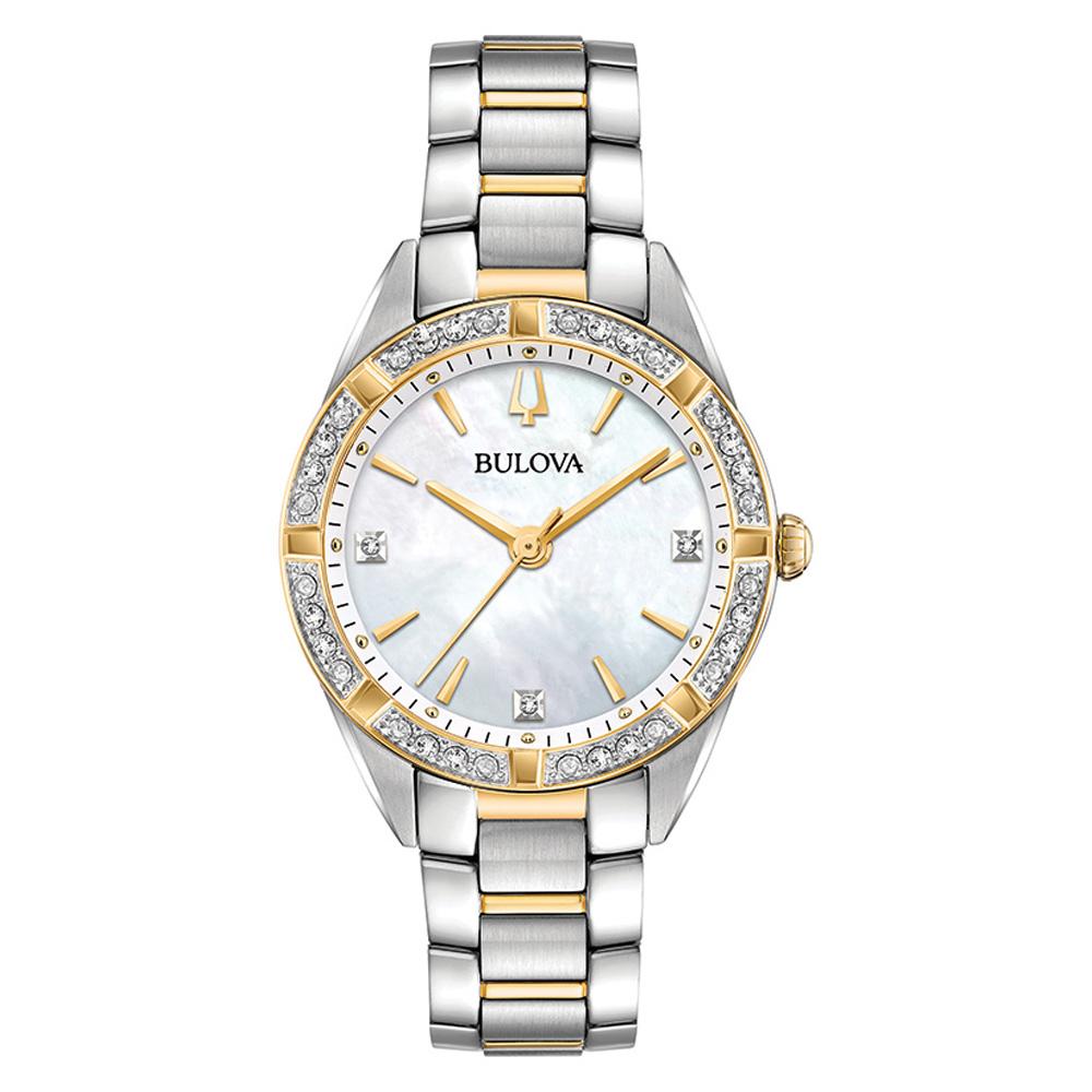 Bulova Ladies Sutton Domed Diamond Dual-Tone Watch - 98R263