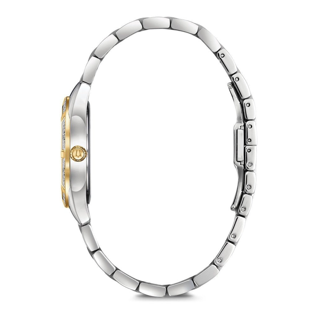 Bulova Ladies Sutton Domed Diamond Dual-Tone Watch - 98R263