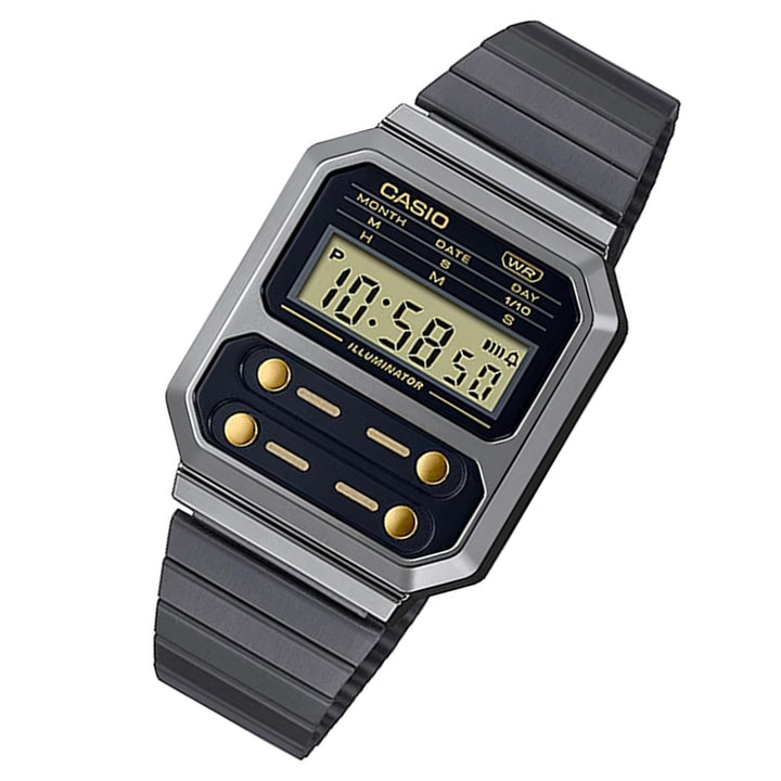 Casio Vintage Grey Resin Digital Men's Watch - A100WEGG-1A2