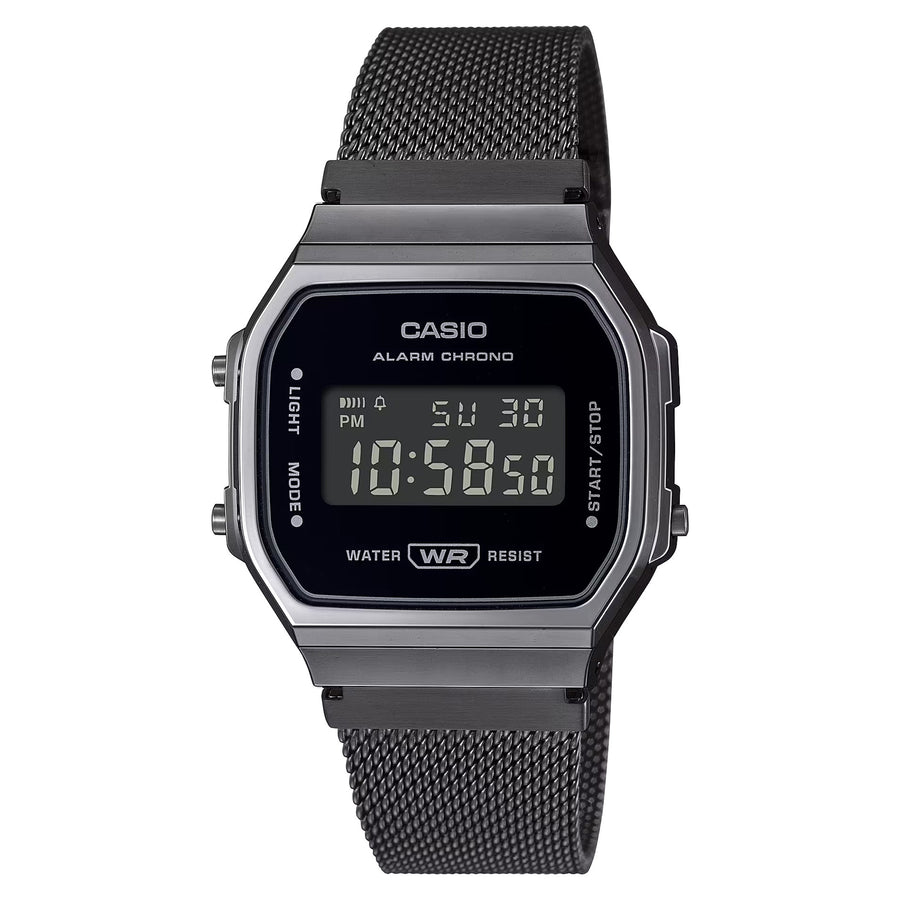 Casio Vintage Grey Steel Mesh Digital Women's Watch - A168WEMB-1B