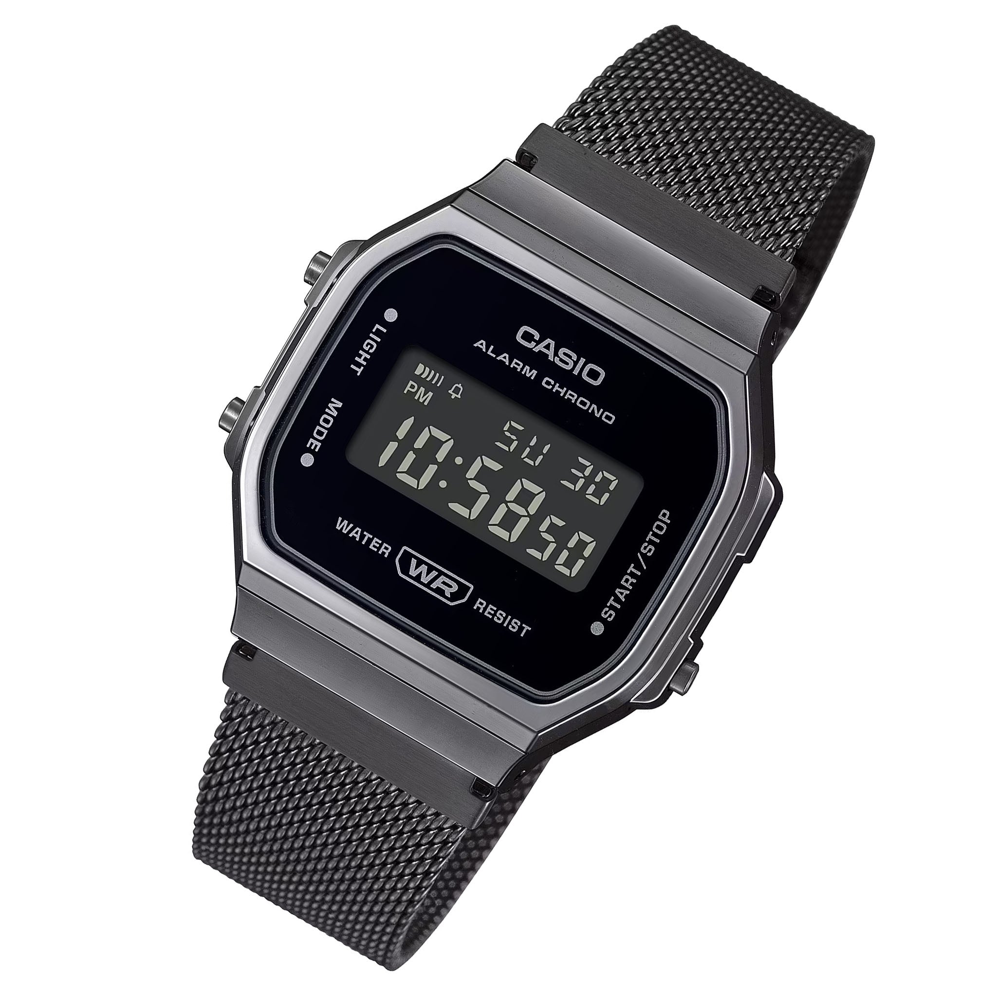 Casio Vintage Grey Steel Mesh Digital Women s Watch A168WEMB 1B