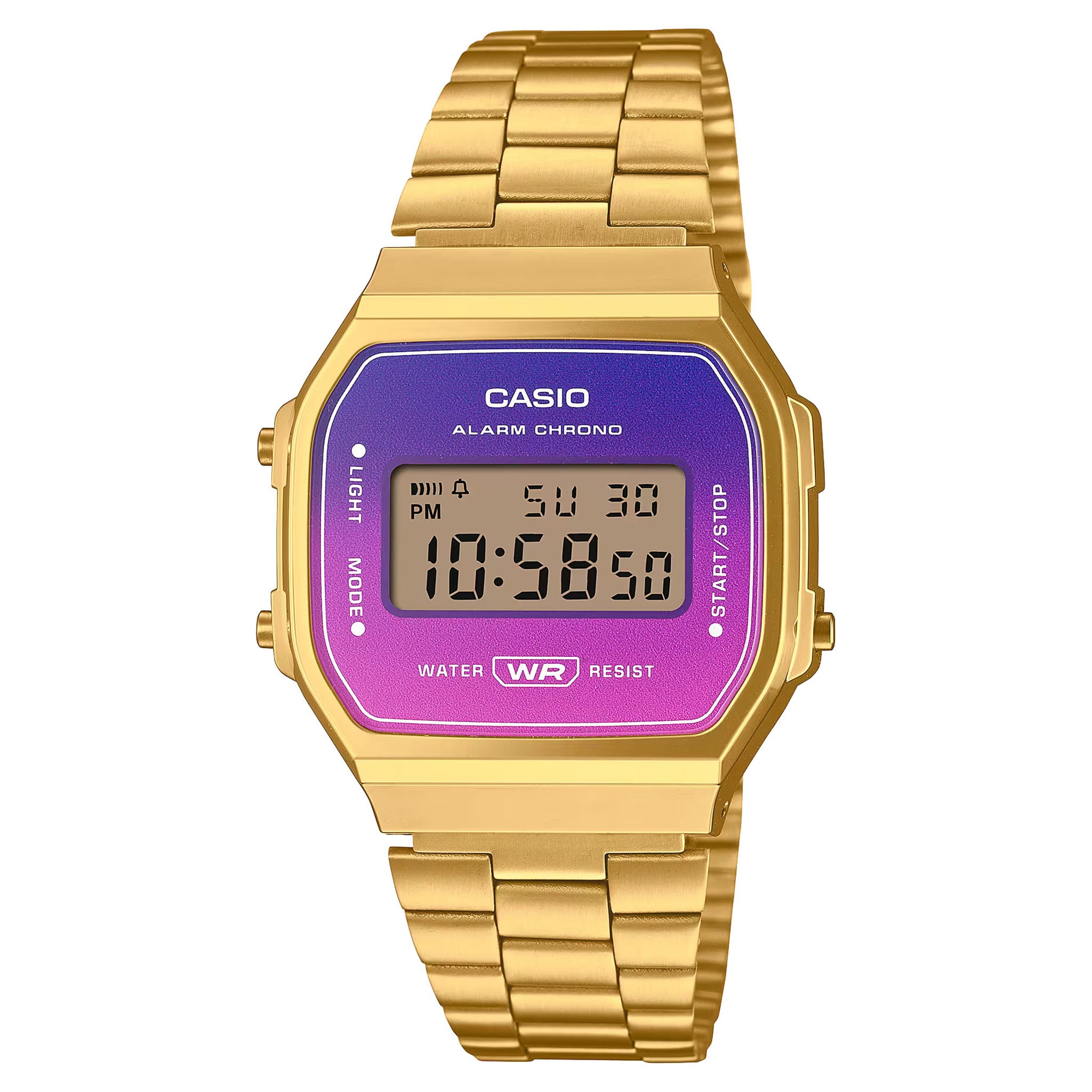 Casio Vintage Colourful Gold Steel Digital Unisex Watch - A168WERG-2A