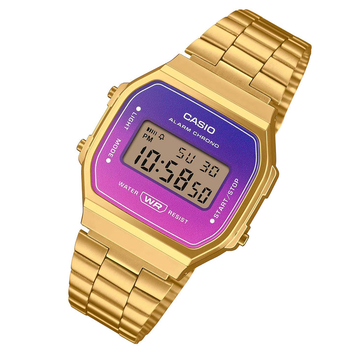 Casio Vintage Colourful Gold Steel Digital Unisex Watch - A168WERG-2A