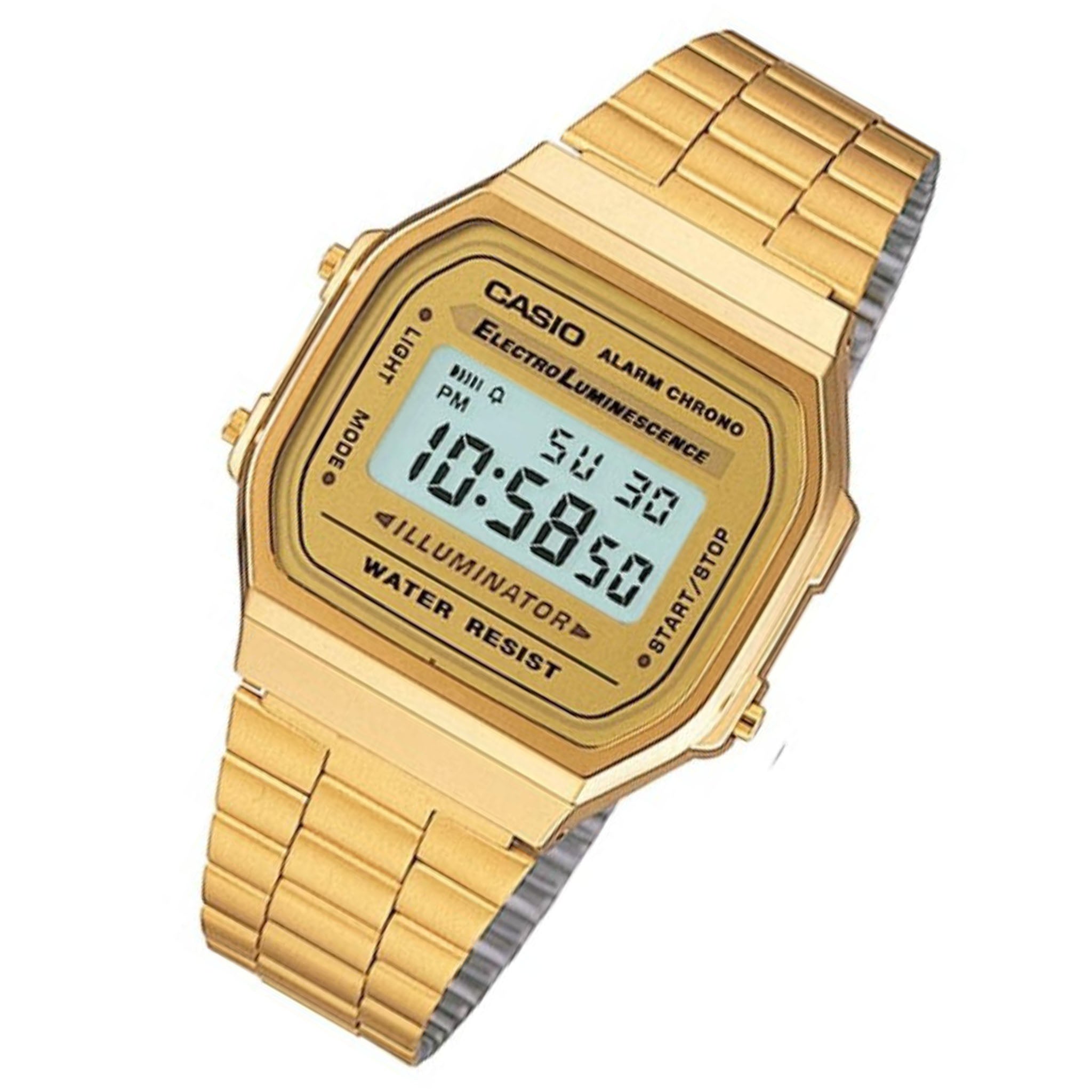 Casio Retro Gold Steel Digital Dial Unisex Watch - A168WG-9W