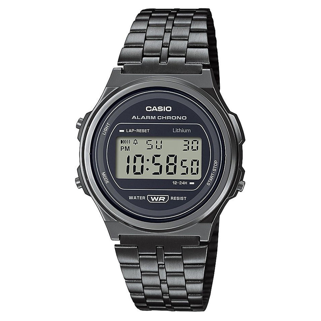 Casio Vintage Grey Steel Digital Unisex Watch - A171WEGG-1A