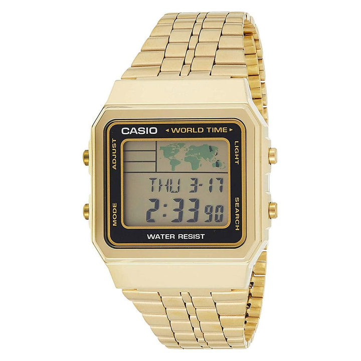 Casio 34mm Gold Digital World Time Men's Watch - A500WGA-1DF