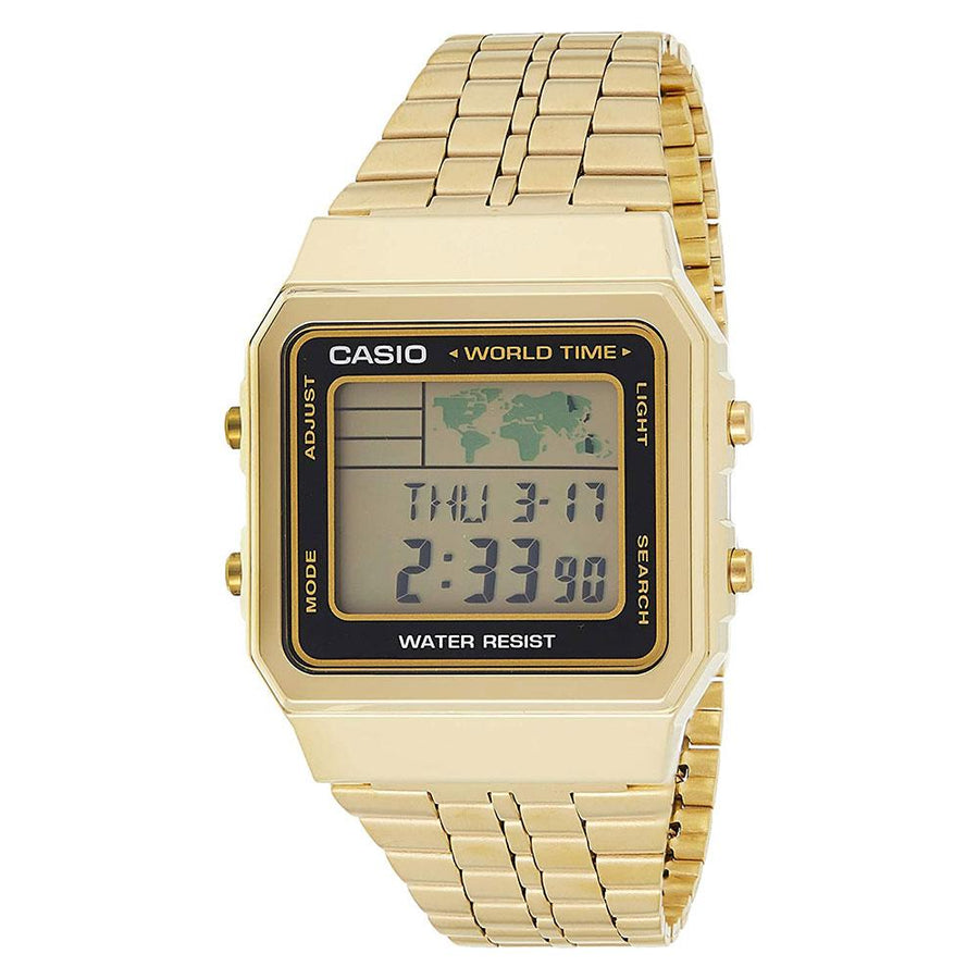 Casio 34mm Gold Digital World Time Men's Watch - A500WGA-1DF