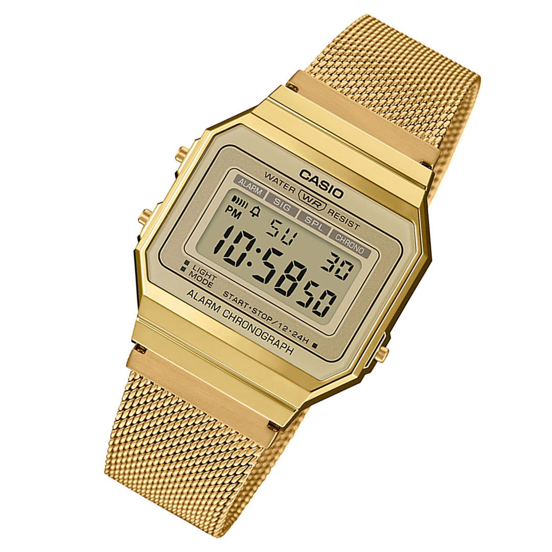 Casio Vintage Gold-Tone Steel Mesh Digital Women's Watch - A700WMG-9A