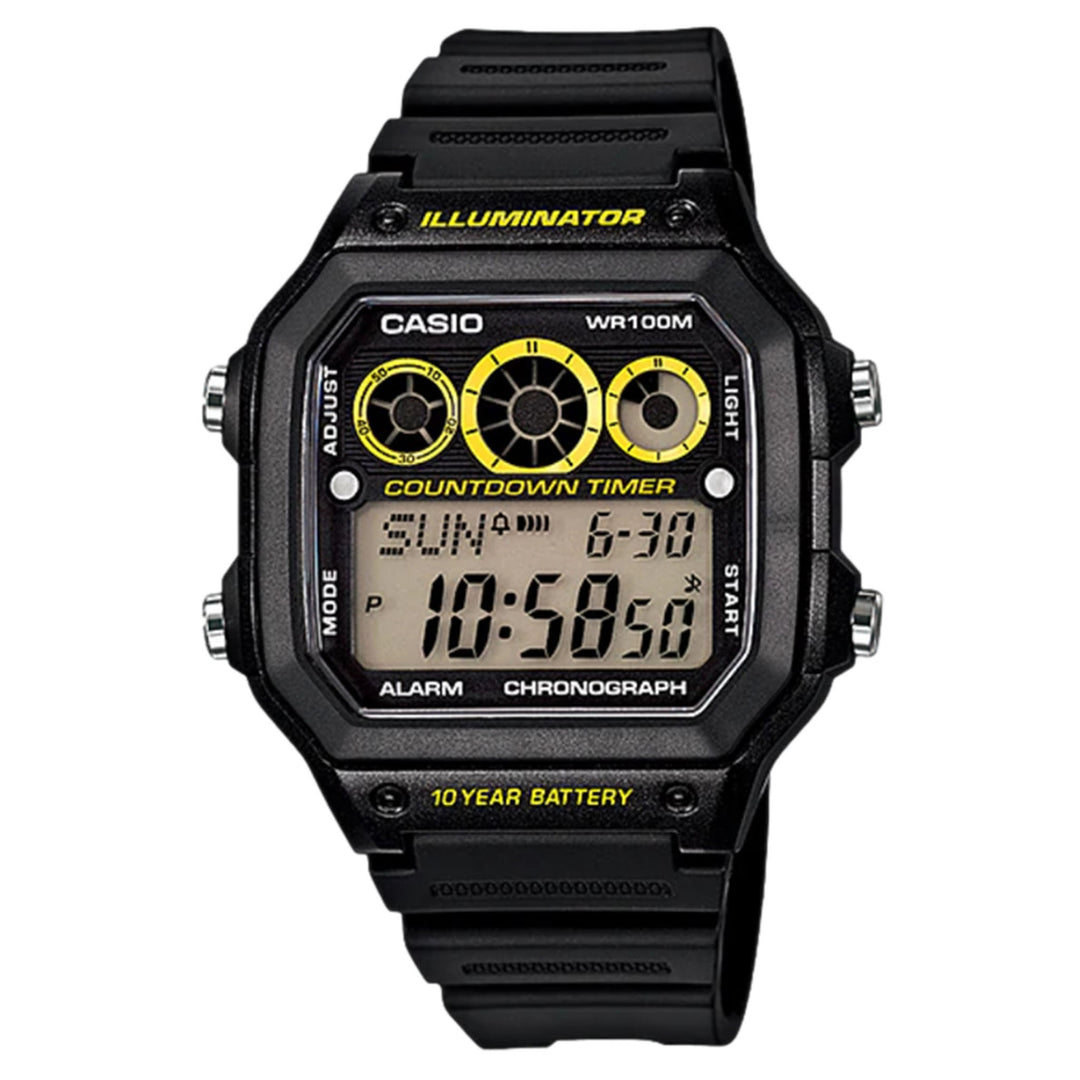 Casio Illuminator Black Resin Unisex Watch - AE1300WH-1A