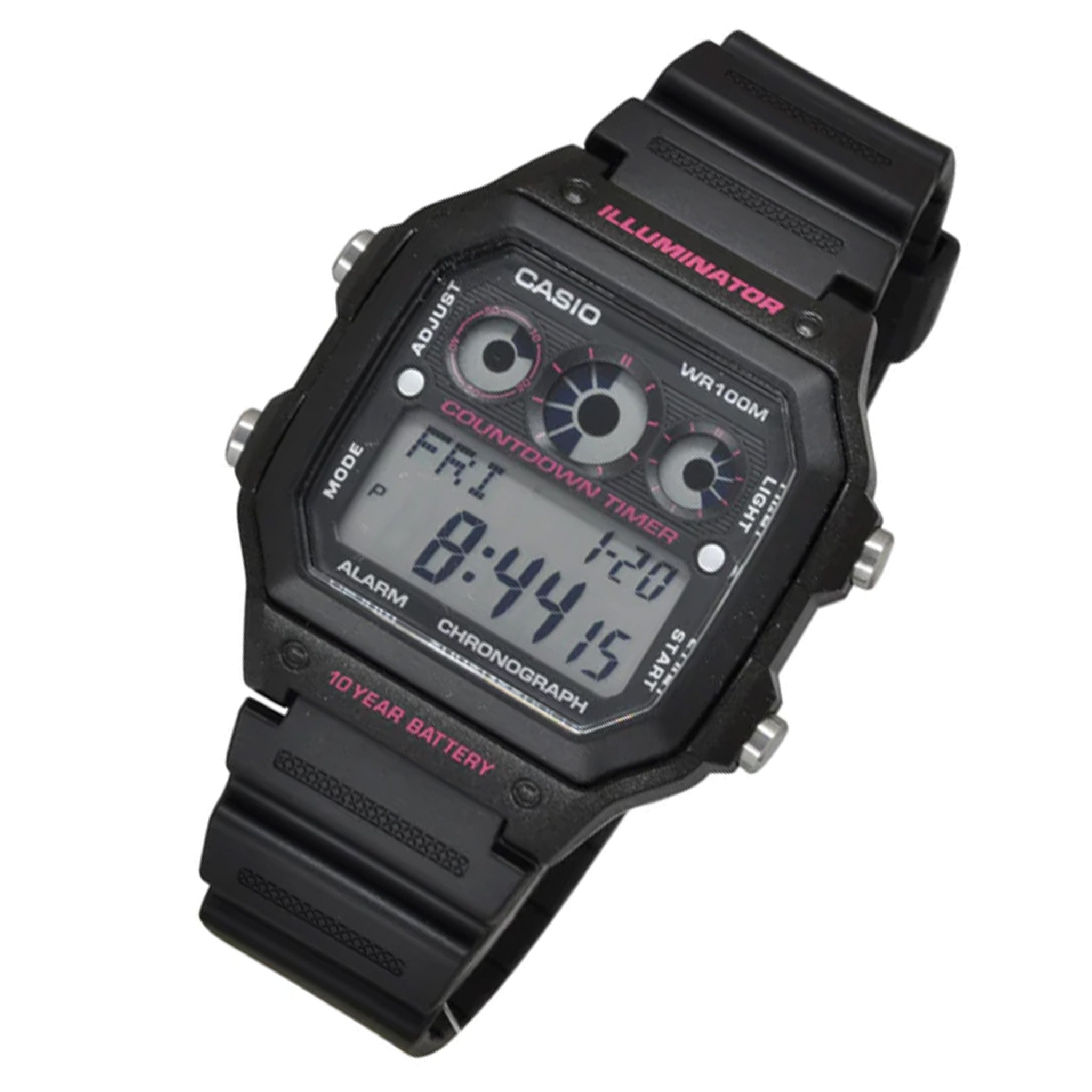 Casio Illuminator Black Resin Digital Men s Watch AE1300WH 1A2