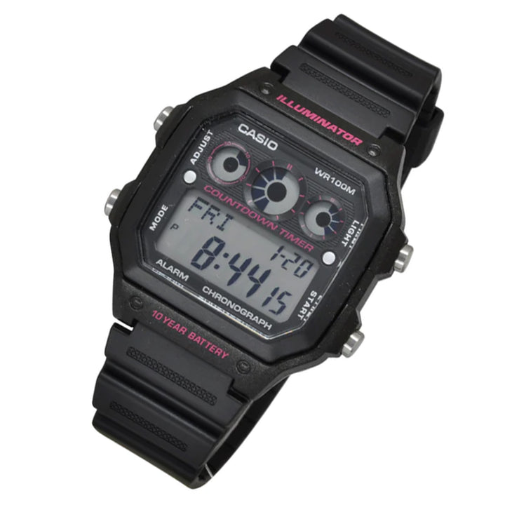 Casio Illuminator Black Resin Digital Men's Watch - AE1300WH-1A2